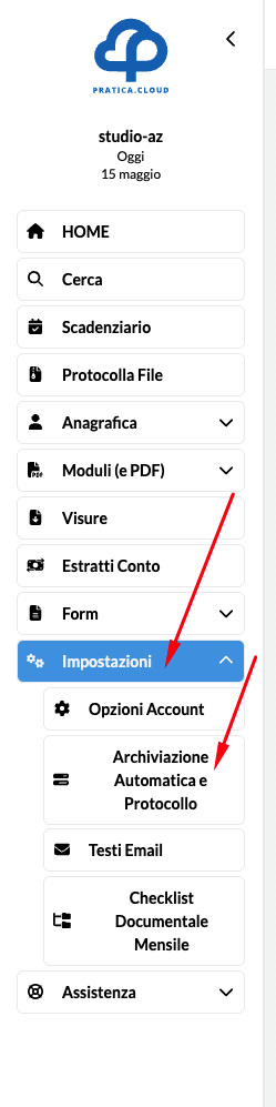 Impostazioni archivio